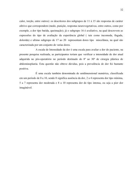 17 - prevalência de dor músculo-esquelética em pacientes no pós ...