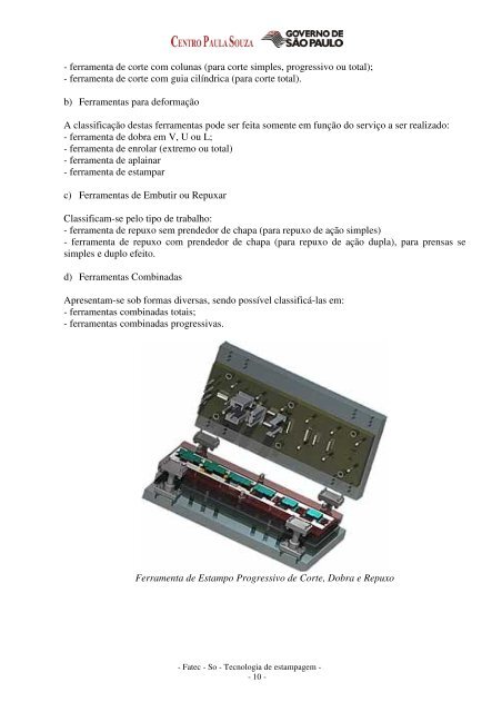 Tecnologia de Estampagem - Trabalho Prático e Anexos