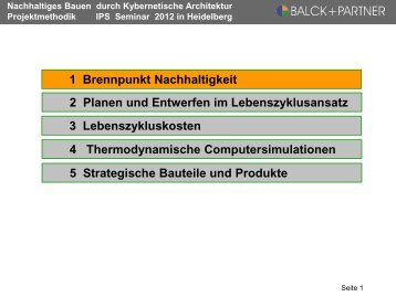 Nachhaltiges Bauen durch Kybernetische ... - balck + partner