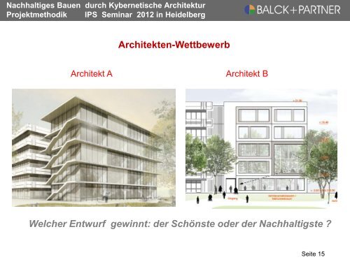 Nachhaltiges Bauen durch Kybernetische ... - balck + partner