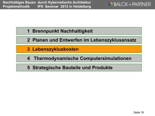 Nachhaltiges Bauen durch Kybernetische ... - balck + partner