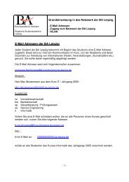 E-Mail Adressen der BA Leipzig - staatliche Studienakademie Leipzig
