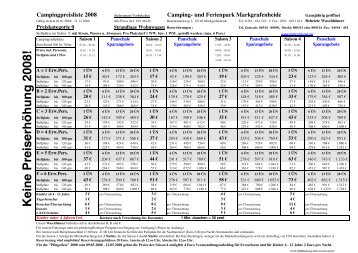 PREISE 08 - Inkl Keine PreiserhÃ¶hung - baltic-Freizeit GmbH