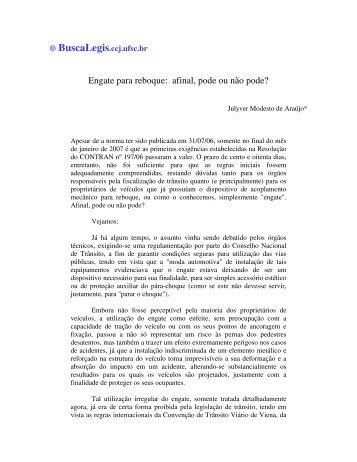Engate para reboque: afinal, pode ou não pode? - BuscaLegis