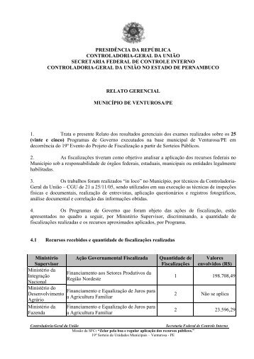 relatório de fiscalização nº 714 município de venturosa – pe ...