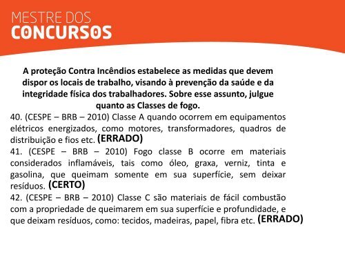 Prevenção e Combate a Incêndio - Mestre dos Concursos