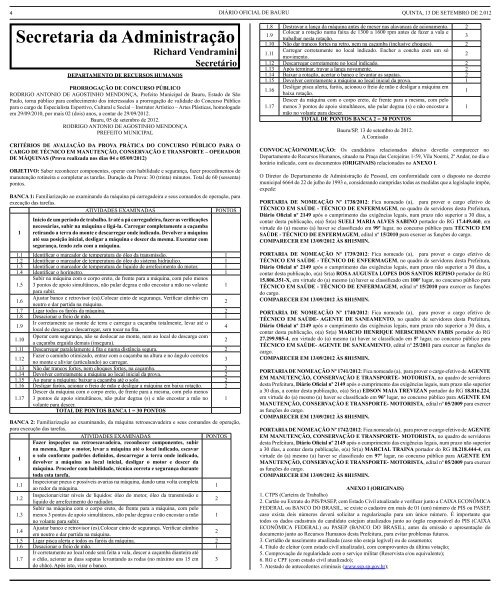 Seção I Gabinete do Prefeito - Prefeitura Municipal de Bauru