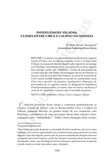 infidelidades veladas: ulisses entre circe e calipso na odisseia - FALE