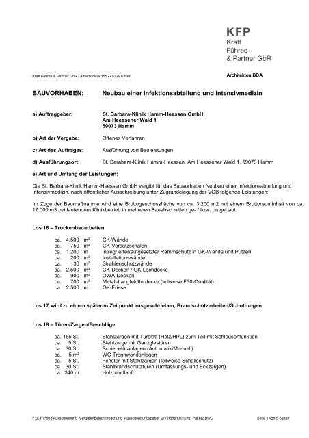 Nähere Informationen - St. Barbara-Klinik Hamm-Heessen GmbH