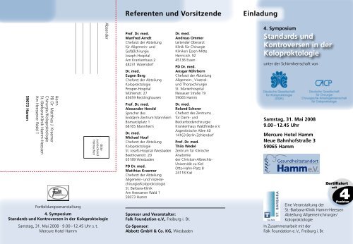 Das Programm - St. Barbara-Klinik Hamm-Heessen GmbH