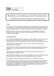 Richtlinie zur Erstellung eines Praxisberichtes - Staatliche ...