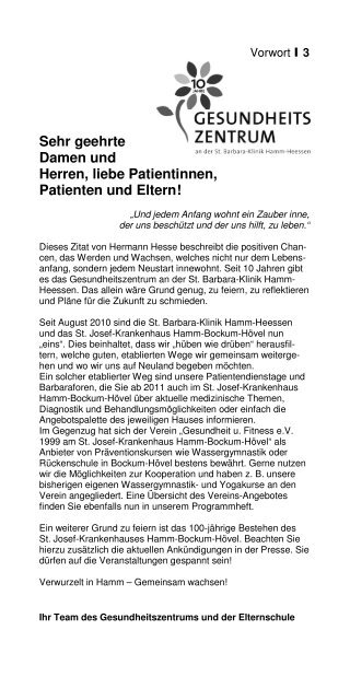 gesu n dh eitszen tru m - St. Barbara-Klinik Hamm-Heessen GmbH