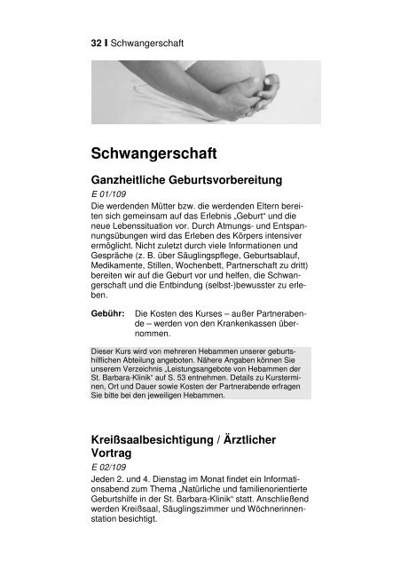 Gesundheitszentrums und der Elternschule - St. Barbara-Klinik ...