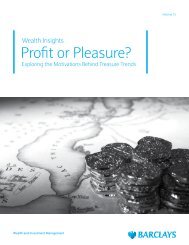 Profit or Pleasure? Exploring the Motivations ... - Barclays Wealth