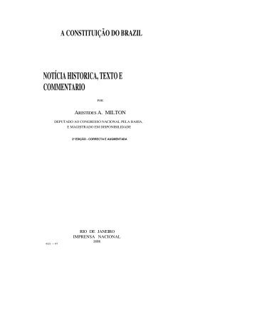 A Constituição do Brazil - Fundação Visconde de Cairu