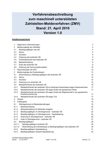 Zahlstellen-Meldeverfahren - Verfahrensbeschreibung - Barmer GEK