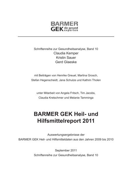 BARMER GEK Heil- und Hilfsmittelreport 2011