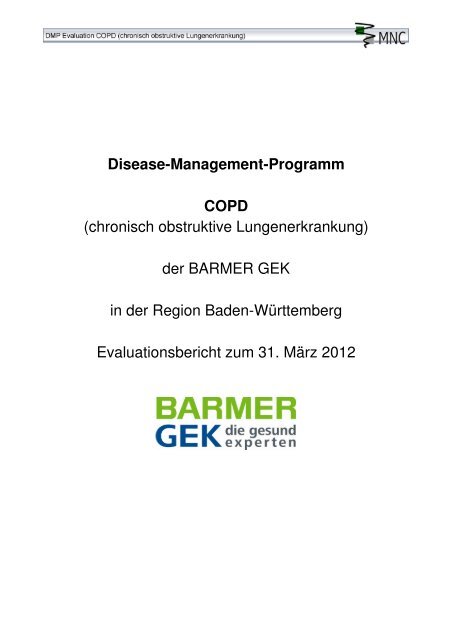 Disease-Management-Programm COPD (chronisch ... - Barmer GEK