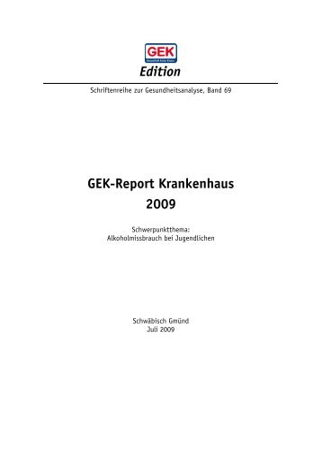 Krankenhaus-Report 2009 - Barmer GEK