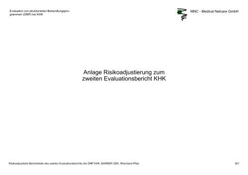 Evaluation des DMP Koronare Herzerkrankung (KHK ... - Barmer GEK
