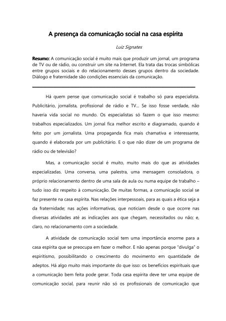 O Que Faz Comunicação Social