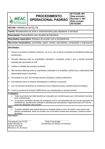 PROCEDIMENTO OPERACIONAL PADRÃO - Univasf