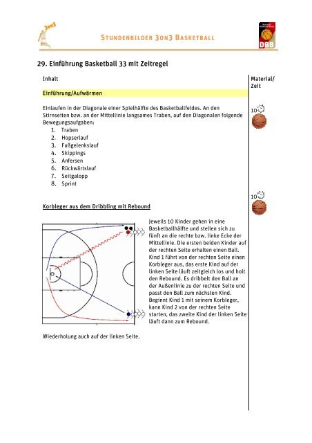 29. Einführung Basketball 33 mit Zeit ng Basketball 33 mit Zeitregel