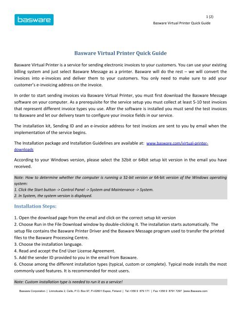 Basware Virtual Printer Quick Guide