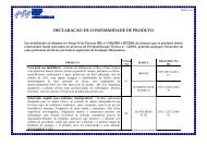 DECLARAÇÃO DE CONFORMIDADE DE PRODUTO - Hemominas