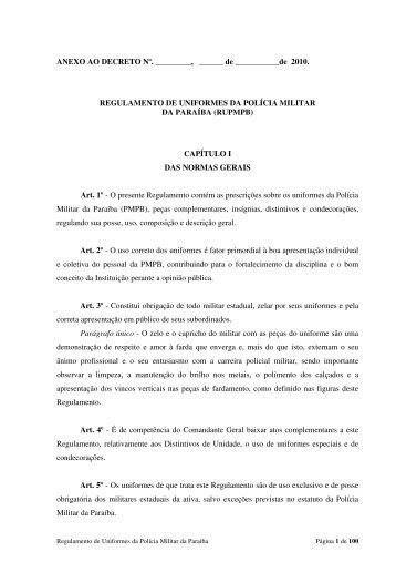 Versão em PDF do Regulamento Completo - Polícia Militar