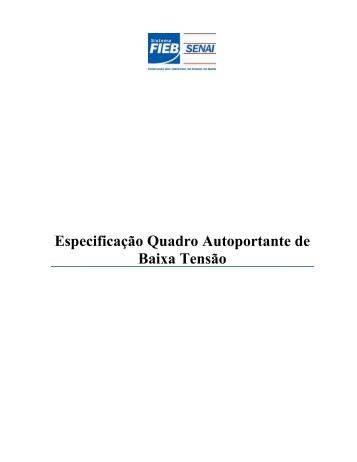 Especificação Quadro Autoportante de Baixa Tensão - Fieb