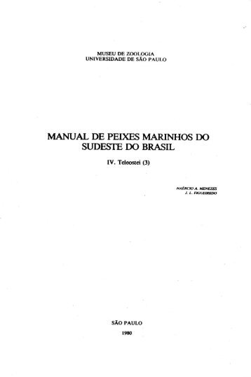 Manual de peixes marinhos do sudeste do Brasil - Volume IV