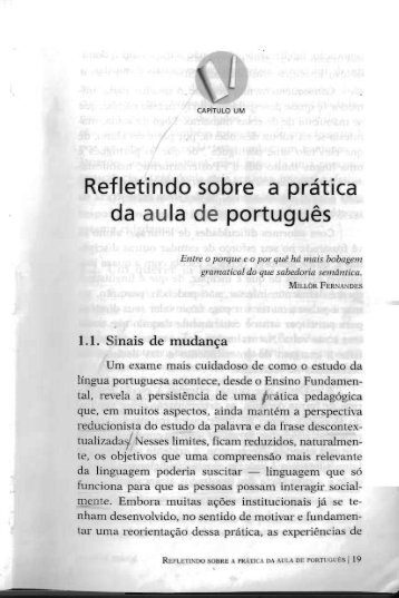 Refletindo sobre a prática da au'la de português - EAD