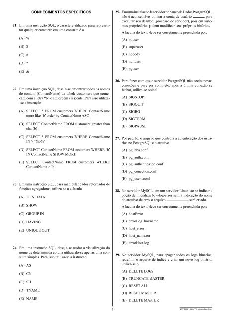 009. PROVA OBJETIVA - Questões de Concursos