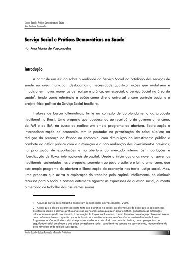 Serviço Social e Práticas Democráticas na Saúde - fnepas