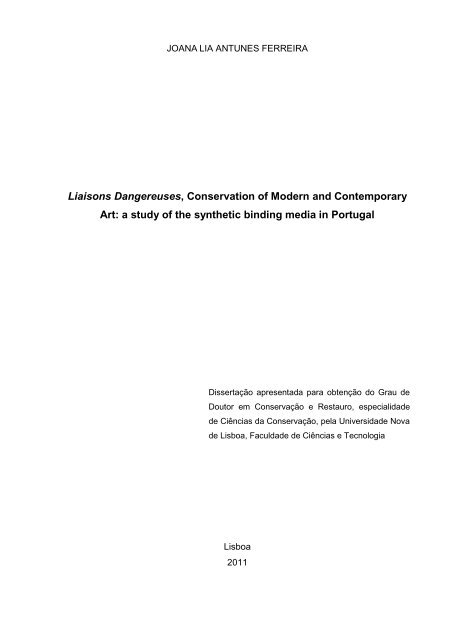 Liaisons Dangereuses, Conservation of Modern and Contemporary ...