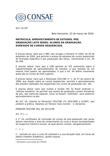 SIC 11/10* Belo Horizonte, 22 de março de 2010. MATRICULA ...