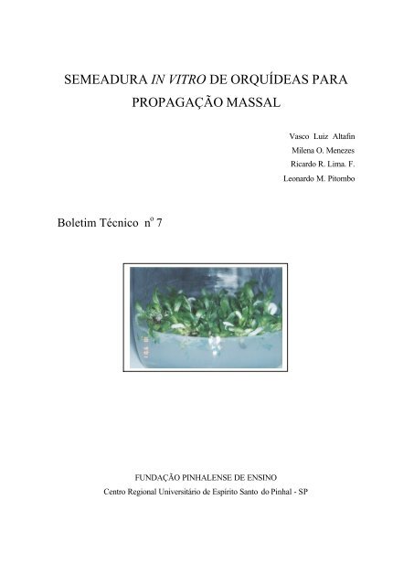 Semeadura in vitro de Orquídeas para propagação massal