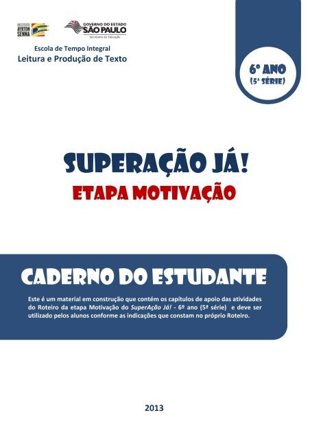 Caderno do Estudante Etapa Motivação - 6º ano ... - Superação Jovem