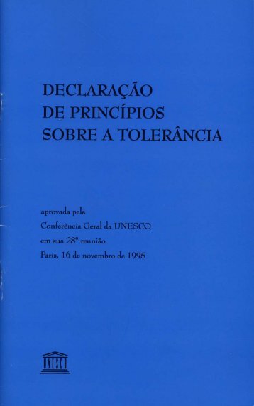 Declaração de princípios sobre a tolerância - unesdoc - Unesco