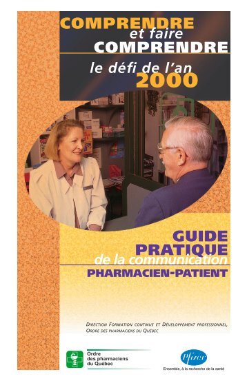 Guide pratique de la communication pharmacien-patient - Ordre des ...