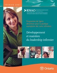 Développement et maintien du leadership infirmier - Registered ...