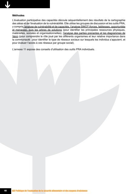 Evaluation dE la Sécurité alimEntairE Et dES moyEnS d'ExiStEncE ...