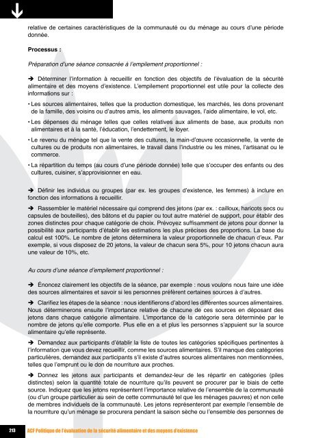 Evaluation dE la Sécurité alimEntairE Et dES moyEnS d'ExiStEncE ...