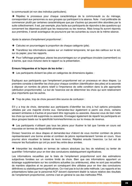 Evaluation dE la Sécurité alimEntairE Et dES moyEnS d'ExiStEncE ...