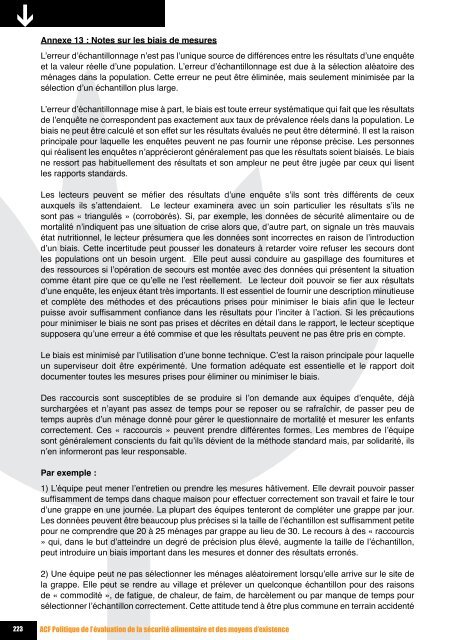 Evaluation dE la Sécurité alimEntairE Et dES moyEnS d'ExiStEncE ...