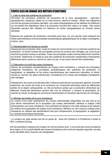 Evaluation dE la Sécurité alimEntairE Et dES moyEnS d'ExiStEncE ...