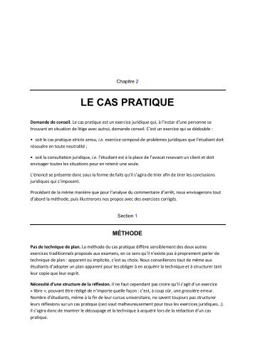 LE CAS PRATIQUE - Espace Etudiant LexisNexis