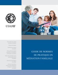 Guide de normes de pratique en médiation familiale - Barreau du ...