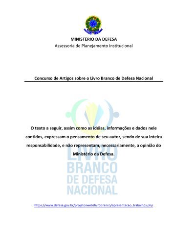 Artigo Vicente Ferraro - Ministério da Defesa..